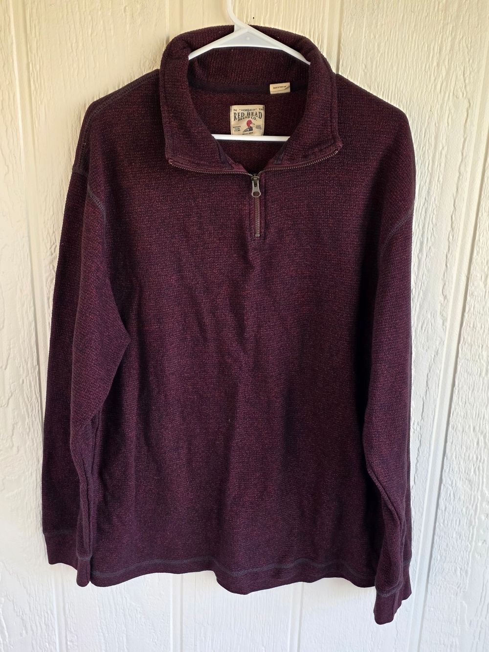 RedHead Men's Burgundy Half-Zip Sweater, Size XL